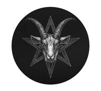 Satanic Pentagram with Baphomet And Goat Wooden Jigsaw Puzzles for Adults Funny Intelligent Games Round Home Decor Artwork