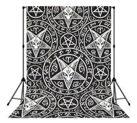 Satanic-Sigil-Baphomet-Pentagram 5x7ft Photography Backdrop, Photo Background With Rod Pocket, Foldable Studio Backdrop For Birthday, Wedding, Party Decoration