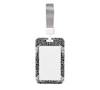 Satanic-Sigil-Baphomet-Pentagram Abs Vertical Id Badge Holder, Name Badge with Clear Scanning Film
