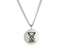 Satanic Sigil of Lucifer Necklace for Men Stainless Steel Gothic Church of Luciferian Occult Devil Seal Pendant Necklace Talisman Jewelry