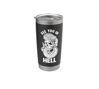 Satanic Skeleton | Satanism | Grim Reaper | See You in Hell Stainless Steel Insulated Tumbler