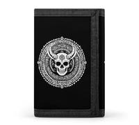 Satanic Tattoo Cloth Wallet Card with Holder Trifold Pocket Slim Wallets