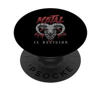 Satanism Metal Is Religion Occult Goat Head PopSockets Adhesive PopGrip