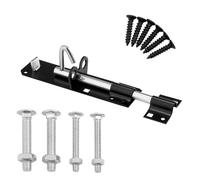 SATARGO Gate Lock Bolt, Brenton Heavy Duty Door Slide Bolts Lockable Padbolt for Shed, Outhouse and Stores - Includes Fixings (6" Bolt (152mm))