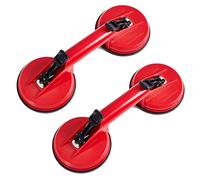 SATARGO Glass Suction Cups, 2 PACK Vacuum Lifter Tool, 4.7" Heavy Duty Suckers 70KG Dual Lifting Pads to Lift Tiles, Granite, Metal and Wood Panels