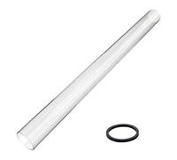 SATARGO Pyramid Gas Patio Heater Replacement Glass Tube, 125 cm x 10 cm, with Rubber Seal