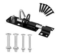 SATARGO SATARGO Gate Lock Bolt, Brenton Heavy Duty Door Slide Bolts Lockable Padbolt for Shed, Outhouse and Stores - Includes Fixings (4" Bolt (100mm))
