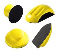 SATC 4PCS Hook and Loop Sanding Block Included 1 Cleaning Brush 5 Inch Round and Mouse Sanding Block Meant for Wood Furniture Restoration Home Arts and Crafts