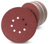 SATC 80PCS 225mm Sanding Discs Hook and Loop 40/60/80/100/120/150/180/240 Grits Sandpaper Set 8 Holes Sanding Pads Assorted for Drywall Sander and Polisher - 10 Pcs of Each Grit Size