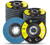 SATC Flap Discs 60 Grit 115mm Zirconia 20 Pack Grinding Discs Type 29 Sanding Discs for Angle Grinder to Sanding Grinding Metal Wood