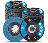 SATC Flap Discs 80 Grit 115mm Zirconia 20 Pack Grinding Discs Type 29 Sanding Discs for Angle Grinder to Sanding Grinding Metal Wood