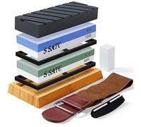 SATC Whetstone Professional Sharpening Stones 400/1000/3000/8000 Grit Kitchen Knife Sharpening Stone Kit Durable Wet Stones for Sharpening Kitchen Knives Efficient Water Stone Knife Sharpeners Set