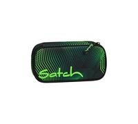 Satch Extra Large Pencil case with Zip Closure stiftehalter Geodreieck Sichtfenster für Stundenplan, Seismic Green - Black, One Size, Modern