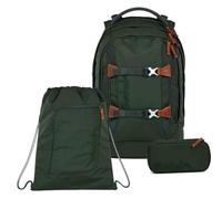 satch Pack Nordic Skandi Edition School Backpack Set 3 Pieces Including Pencil Case and Sports Bag, Nordic Forest Green, standard size, Classic