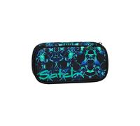 Satch Pencil Case Extra Large with Divider Zip Pocket Pen Holder Set Square Viewing Window for Timetable, Caleido Blue - Black, standard size, Pocket organiser