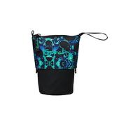 satch Pencil Slider Extra Large with Divider Zip Pocket Pen Holder Set Square Viewing Window for Timetable Caleido Blue - Black