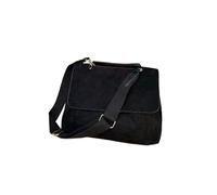 Satchel Bag Women Suede Leather Women's Shoulder Bag Magnetic Button Messenger Large Capacity Work Outing Velvet Tote For Women Daily Use(Black)