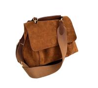 Satchel Bag Women Suede Leather Women's Shoulder Bag Magnetic Button Messenger Large Capacity Work Outing Velvet Tote For Women Daily Use(Brown)
