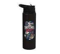 Satchel Shift Mail Carrier Rustic Stainless Steel Insulated Water Bottle
