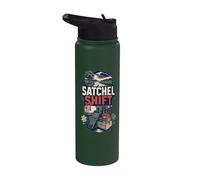 Satchel Shift Mail Carrier Rustic Stainless Steel Insulated Water Bottle