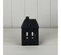 Satchville Black Ceramic House Tealight Holder
