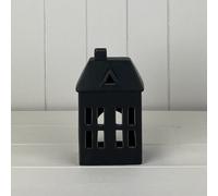 Black Ceramic House Tealight Holder