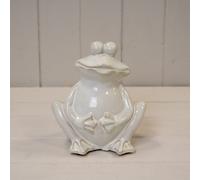 Satchville Cream Ceramic Frog Ornament