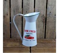 Satchville Farm Fresh Large Xmas Metal Jug Christmas Festive Themed 26cm