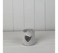 Satchville Glazed Ceramic Tealight Holder With Heart/star Cut-Out Detail