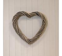 Grey Heart Thick Willow Wreath