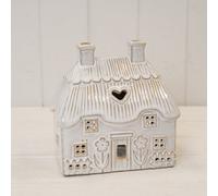 Satchville Natural Ceramic Thatch Roof Tealight House