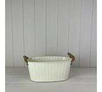 Satchville Oval Tapered Zinc Trough