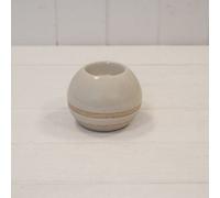 Satchville Taupe Ceramic Glazed Tealight Holder With Unglazed Design
