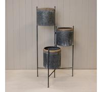 Satchville Zinc Tiered Trio Planter