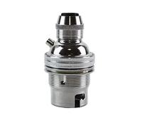 Satco Chrome Plated Bayonet Lampholder Cord Grip, Silver, 75W, 230V AC, Suitable for Pendant Braided Cable BC B22