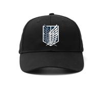 Satdflie Anime Attack On Titan Baseball Cap Wings of Freedom Snapback Adjustable Embroidered Cotton Unisex Bucket Hat，Black/1