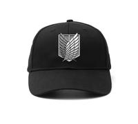Satdflie Anime Attack On Titan Baseball Cap Wings of Freedom Snapback Adjustable Embroidered Cotton Unisex Bucket Hat，Black/7