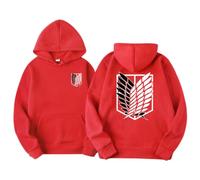 Satdflie Anime Attack on Titan Hoodies Levi Ackerman Pullover Wings of Freedom Unisex Print Long Sleeves Sweatshirt Hooded, Casual Harajuku Cozy Tops, Color/5, S