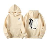 Satdflie Anime Attack on Titan Hoodies Levi Ackerman Pullover Wings of Freedom Unisex Print Long Sleeves Sweatshirt Hooded, Casual Harajuku Cozy Tops, Color/9, S