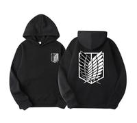 Satdflie Anime Attack on Titan Hoodies Levi Ackerman Pullover Wings of Freedom Unisex Print Long Sleeves Sweatshirt Hooded, Casual Harajuku Cozy Tops, Color/4, 3XL