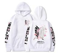 Satdflie Anime Attack on Titan Hoodies Levi Ackerman Pullover Wings of Freedom Unisex Print Long Sleeves Sweatshirt Hooded, Casual Harajuku Cozy Tops, Color/14, L