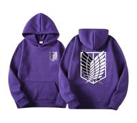 Satdflie Anime Attack on Titan Hoodies Levi Ackerman Pullover Wings of Freedom Unisex Print Long Sleeves Sweatshirt Hooded, Casual Harajuku Cozy Tops, Color/6, S