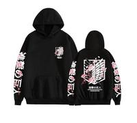 Satdflie Anime Attack on Titan Hoodies Levi Ackerman Pullover Wings of Freedom Unisex Print Long Sleeves Sweatshirt Hooded, Casual Harajuku Cozy Tops, Color/1, L