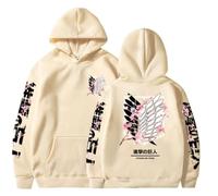 Satdflie Anime Attack on Titan Hoodies Levi Ackerman Pullover Wings of Freedom Unisex Print Long Sleeves Sweatshirt Hooded, Casual Harajuku Cozy Tops, Color/13, M