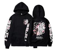 Satdflie Anime Attack on Titan Hoodies Levi Ackerman Pullover Wings of Freedom Unisex Print Long Sleeves Sweatshirt Hooded, Casual Harajuku Cozy Tops, Color/15, M