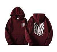Satdflie Anime Attack on Titan Hoodies Levi Ackerman Pullover Wings of Freedom Unisex Print Long Sleeves Sweatshirt Hooded, Casual Harajuku Cozy Tops, Color/2, XL