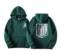 Satdflie Anime Attack on Titan Hoodies Levi Ackerman Pullover Wings of Freedom Unisex Print Long Sleeves Sweatshirt Hooded, Casual Harajuku Cozy Tops, Color/1, XL