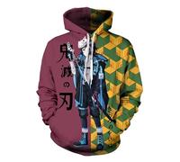 Satdflie Anime Demon Slayer Printed Hoodie Men Women Harajuku Pullover Loog Sleeve Sweatshirt Unisex Casual Hooded Tops, for Fans Christmas, Color/14, L