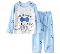 Satdflie Cinna-moroll Printed Pajamas Set 2 Piece Petite Women Girls Sleepwear Spring Nightwear Long Sleeve T-Shirt & Pants Cute Pjs Sets, Blue 1, 5XS