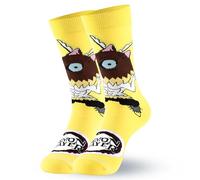 Satdflie Demon Slayer Cotton Socks 1 Pair Inosuke Hashibira Unisex Mid-calf Casual Socks Anime Printed Cute Socks Christmas Idea Gift for Fans, One Size, Yellow/1